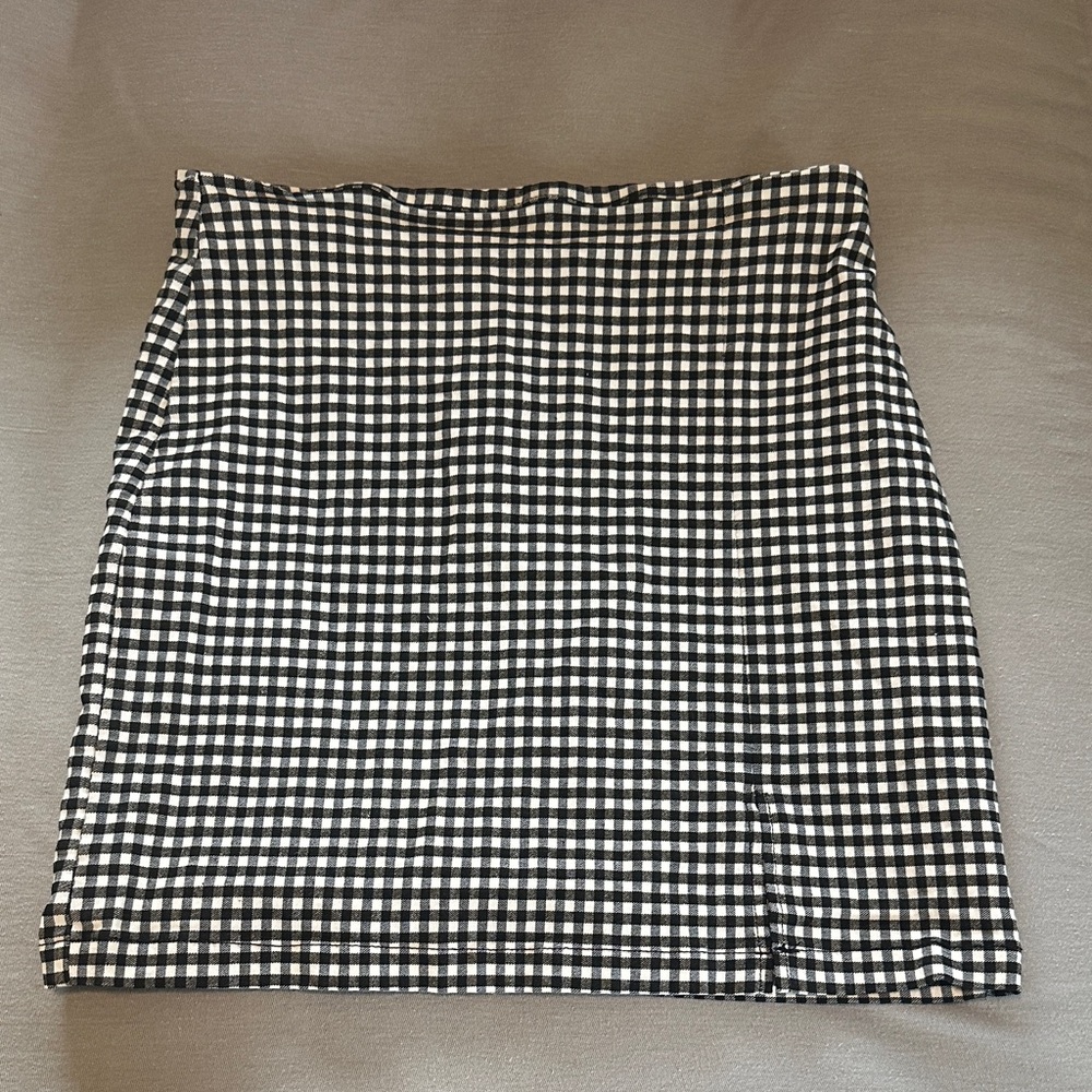 Shinestar Black and White Gingham Mini Skirt